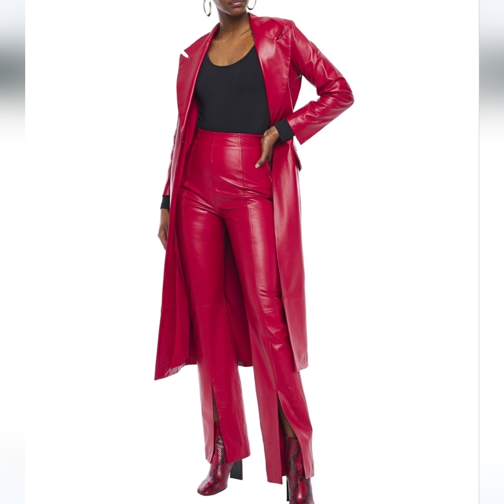 16arlington high rise red leather pants